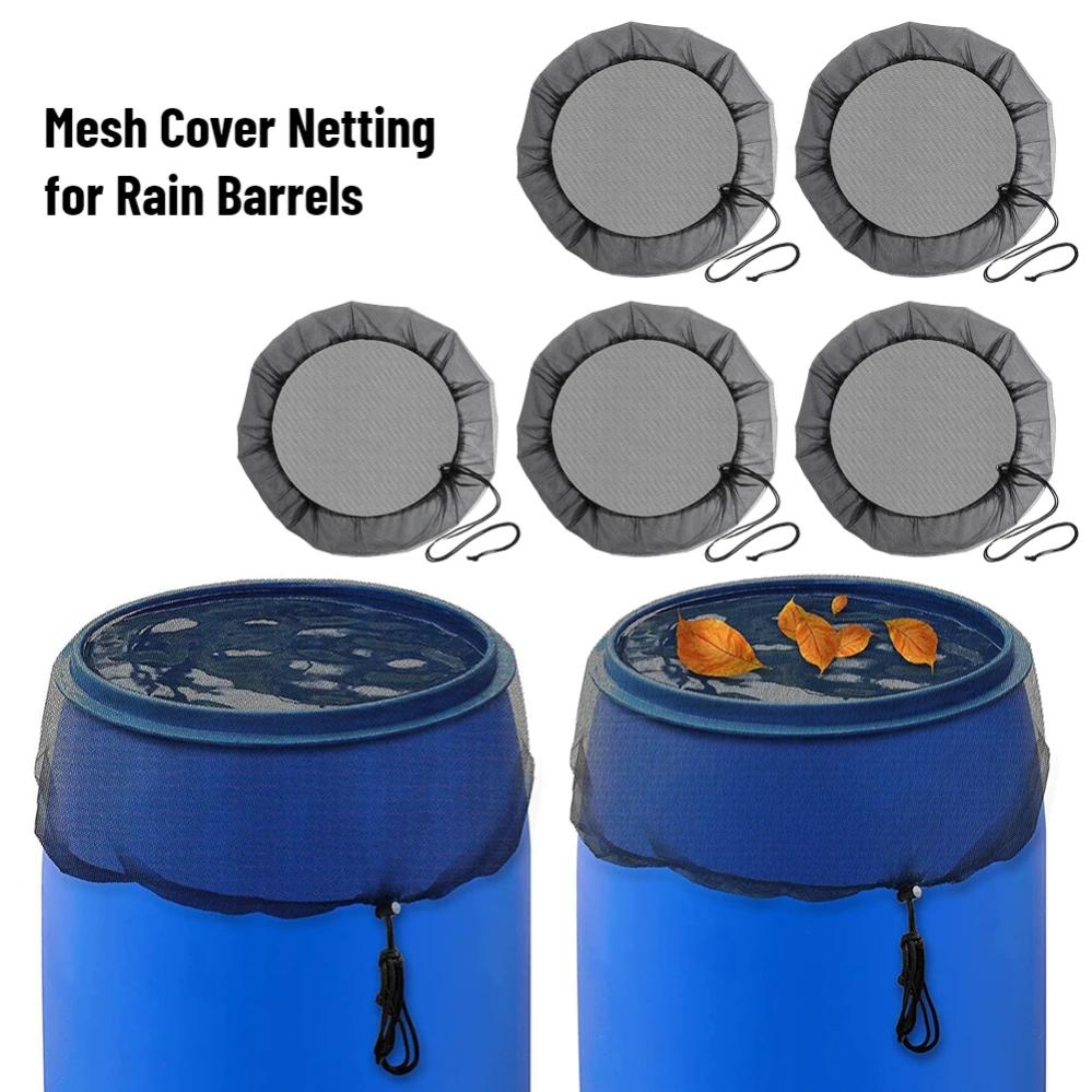 5pcs Mesh Cover Netting for Rain Barrels,Ø 80 cm PE Water Collection