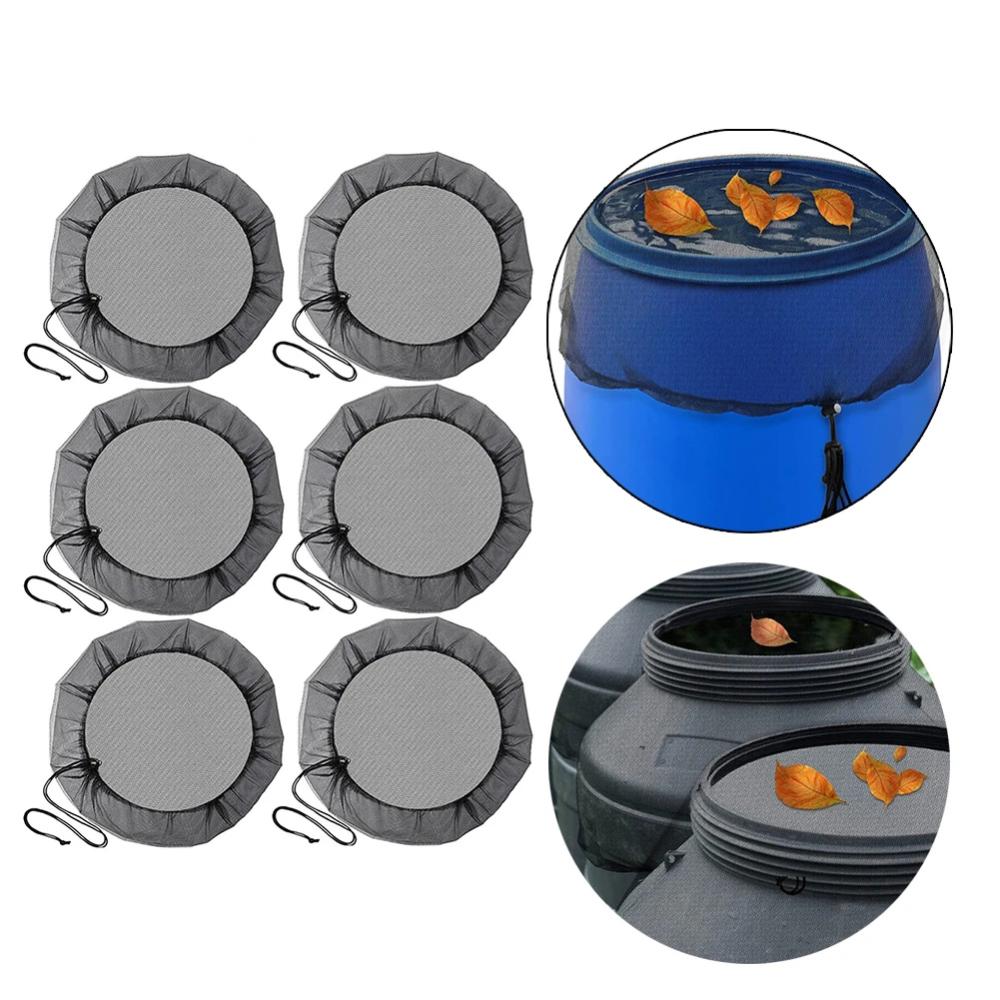 6pcs Mesh Cover Netting for Rain Barrels, Ø 60 cm Water Collection