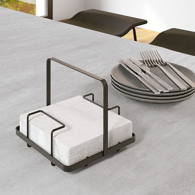 Servilletero de metal para mesa, de Home Basics (acabado de níquel  satinado) | Servilleteros para cocina | Servilleteros contemporáneos y  modernos