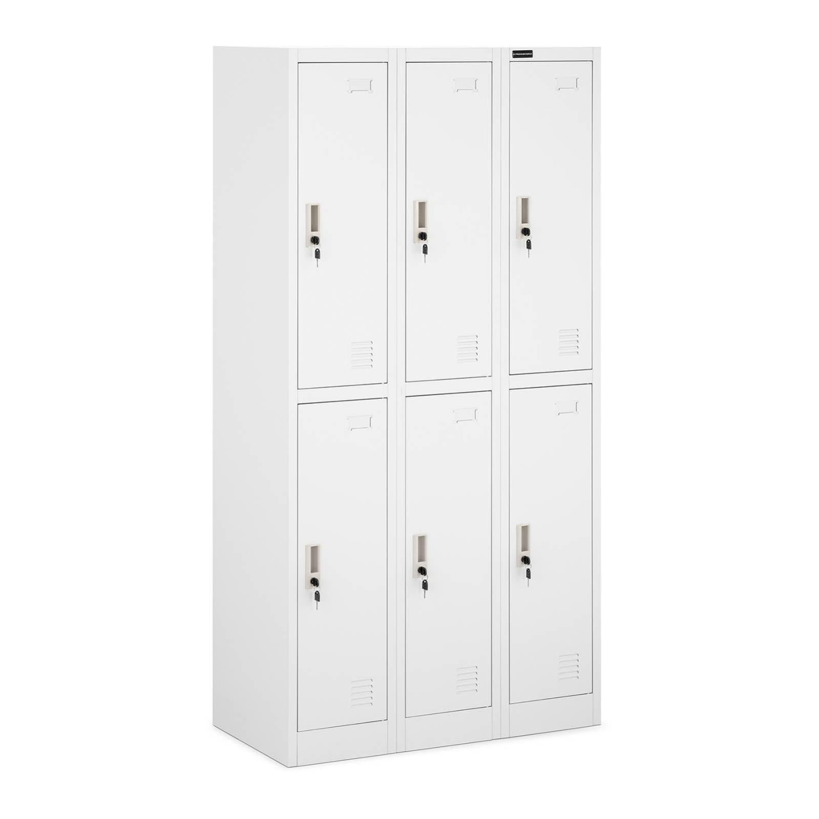 Armoire vestiaire 6 compartiments 187 cm gris revêtement époxy 14_0005989 Leroy Merlin
