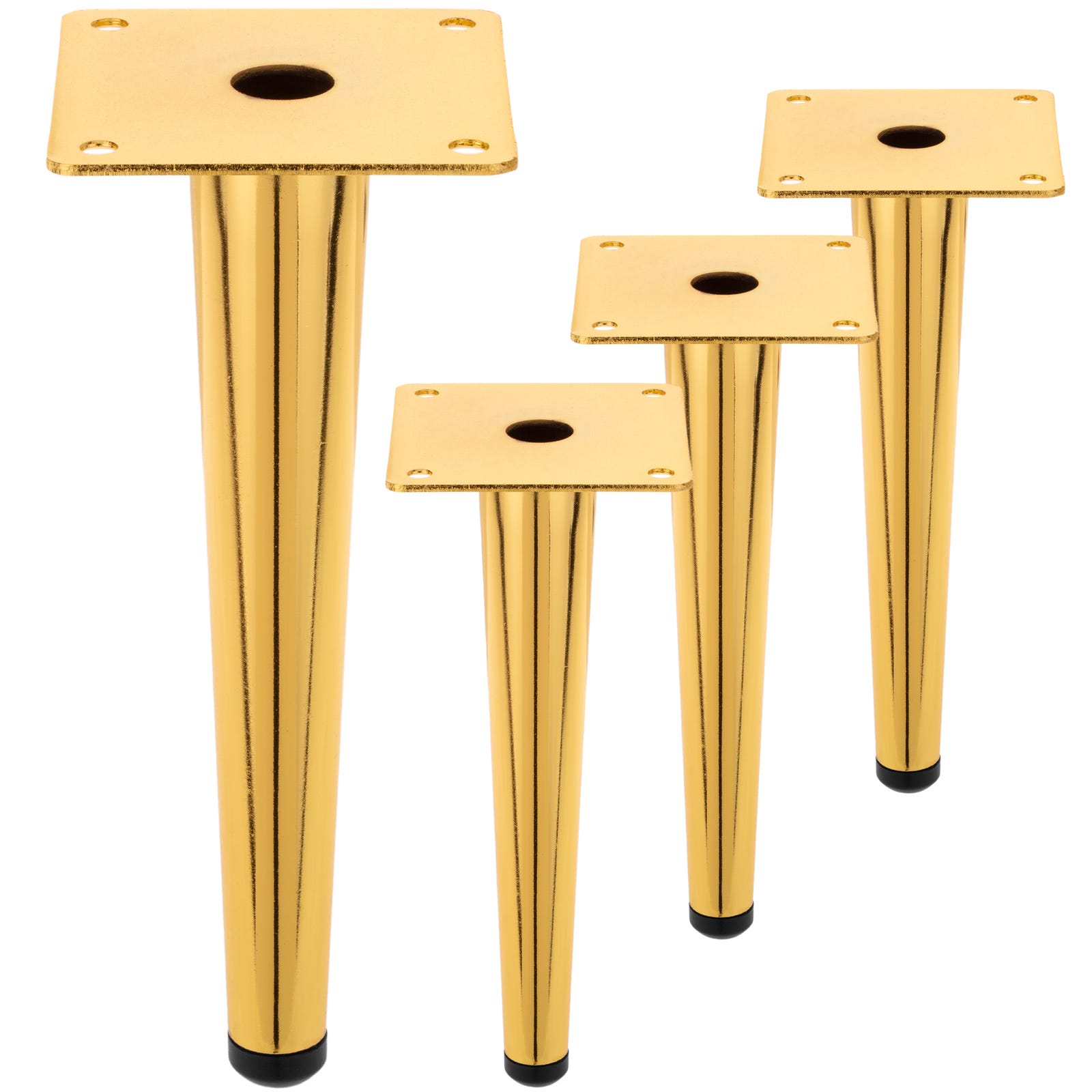 Pack de 4 patas cónicas inclinadas de repuesto para muebles de 20 cm  doradas - Hydrabazaar