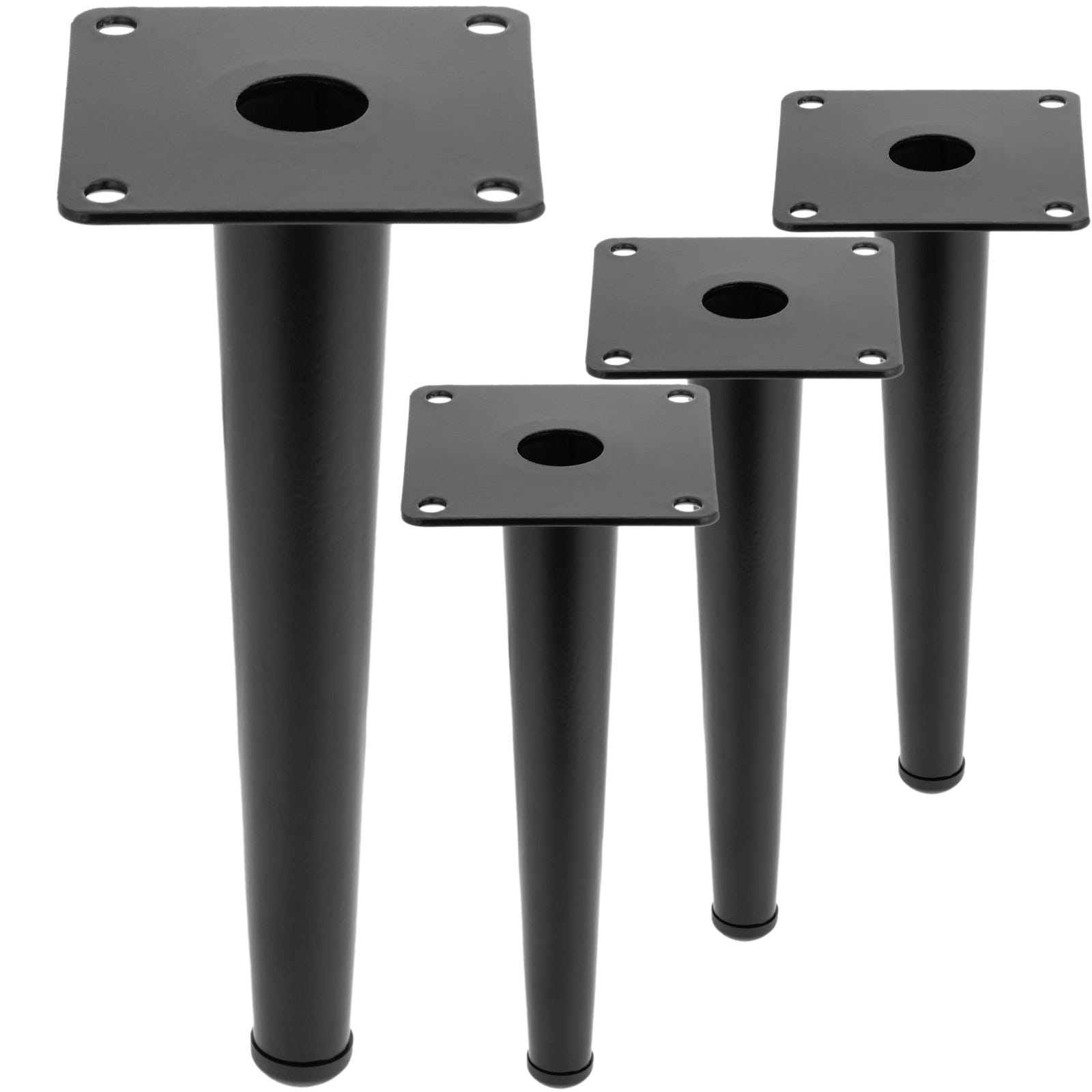 Pies para mesa y mueble Patas en acero 2 varillas 30 cm negro 4-pack
