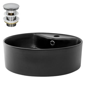 Lavabo esquinero de cerámica con desagüe automático 450x360x130 mm