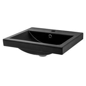 Lavabo en céramique noir mat vasque encastrer pour salle de bain