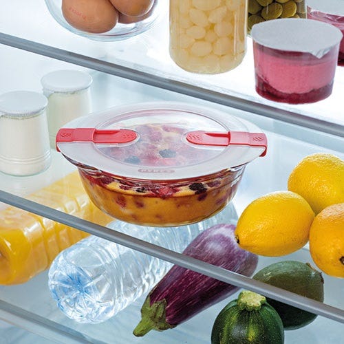 Pyrex Cook & Heat contenitore tondo per alimenti in vetro borosilicato con  coperchio sfiatavapore per il microonde – cuocere in forno, conservare 