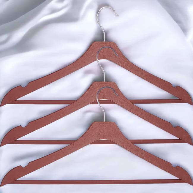 TIENDA EURASIA Pack de 3 Perchas de Ropa con Imitaci n a Madera