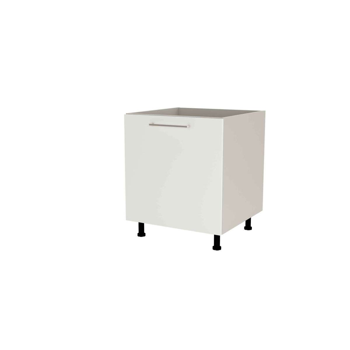 Mueble de cocina bajo para fregadero en gris cream y blanco mate. 85  cm(alto)60 cm(ancho)6