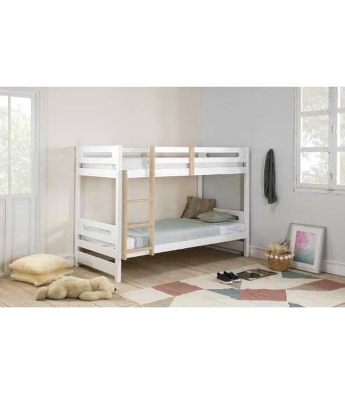 Litera para dormitorio juvenil tami acabado blanco, largo: 205 cm ancho: 97.5 cm alto: 1