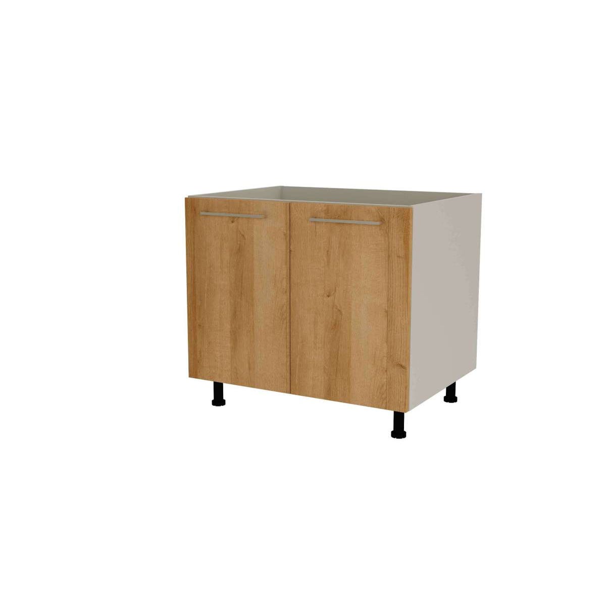 Mueble de cocina bajo para fregadero en gris cream y blanco mate. 85  cm(alto)60 cm(ancho)6