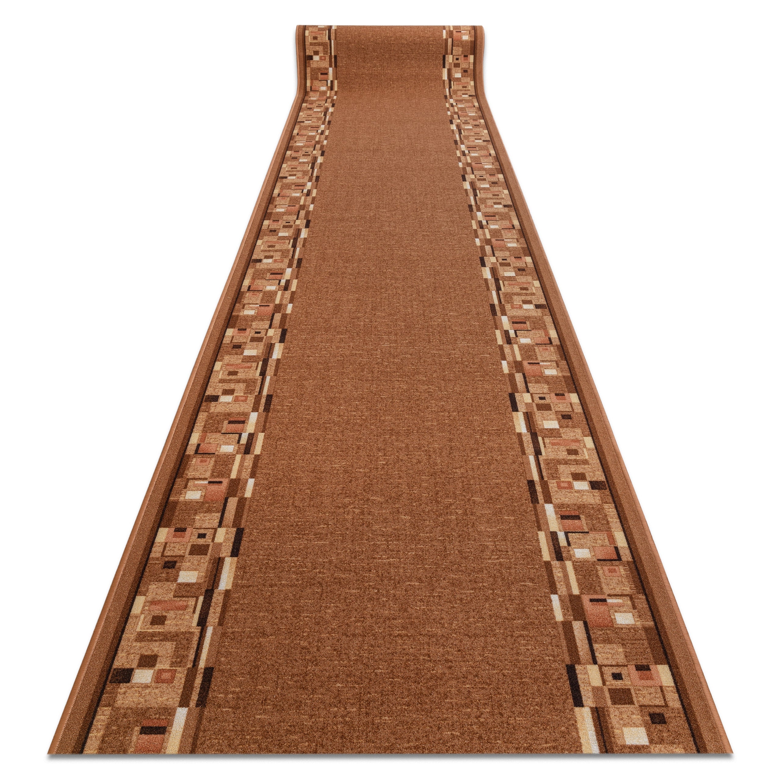 Alfombra de pasillo con refuerzo de goma bombay beige oscuro 100cm 100x760 cm