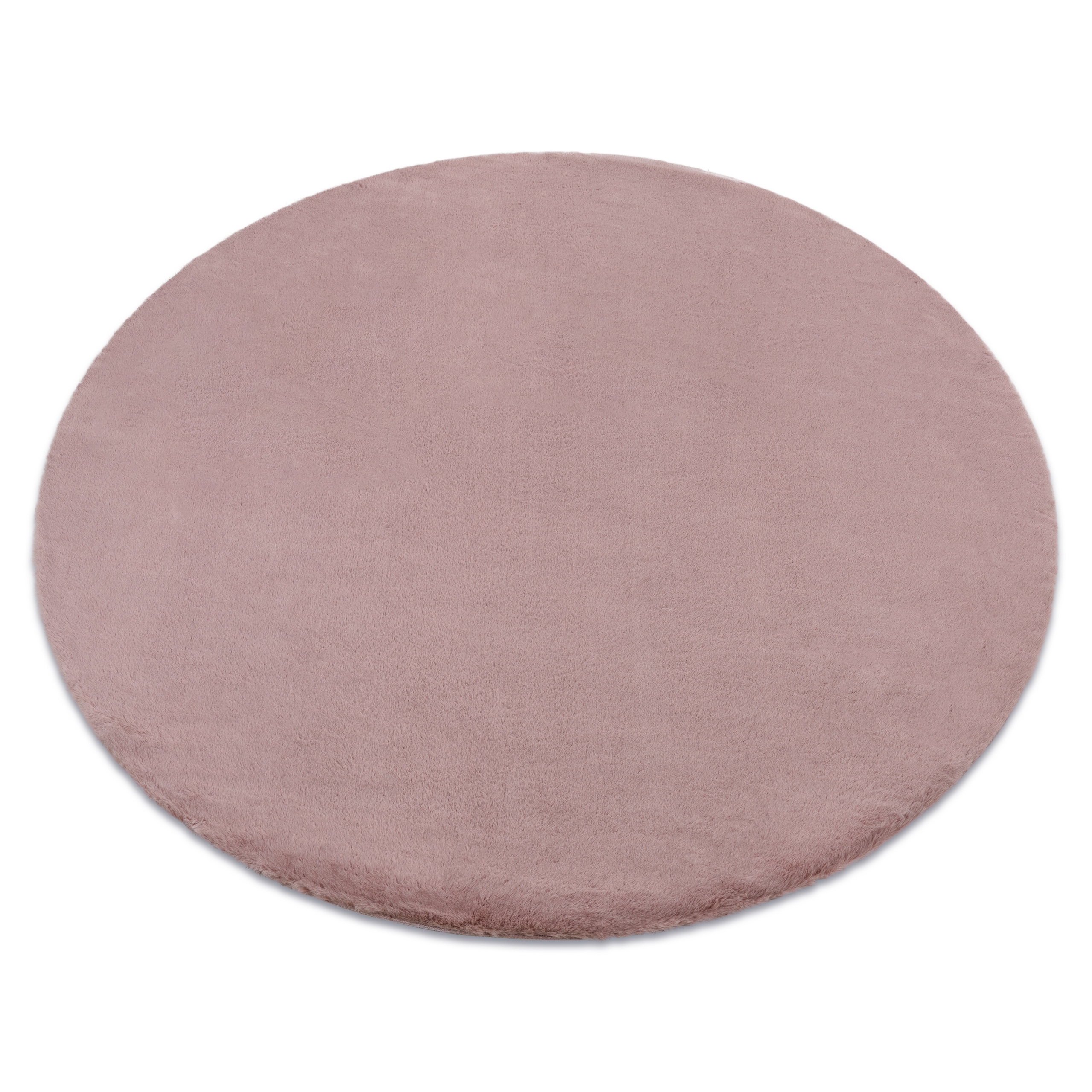 Alfombra bunny círculo rosa imitación de piel de conejo circulo 80 cm