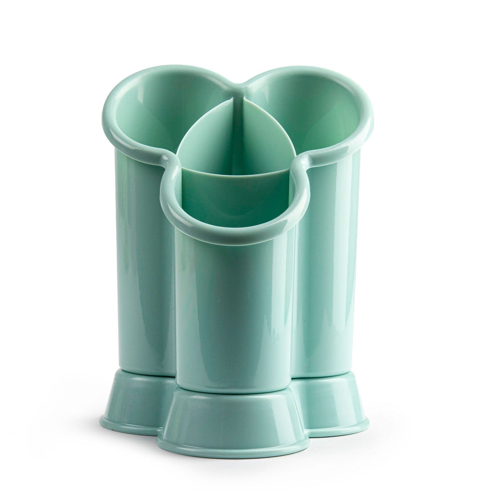 Plastic Forte - Escurre Cubiertos de Cocina Trébol con Base Incorporada.  Verde
