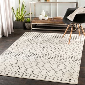 Tapis Séjour Blanc Gris Noir Géométrique Moelleux Epais 200x290 - Tapis  salon et chambre BUT