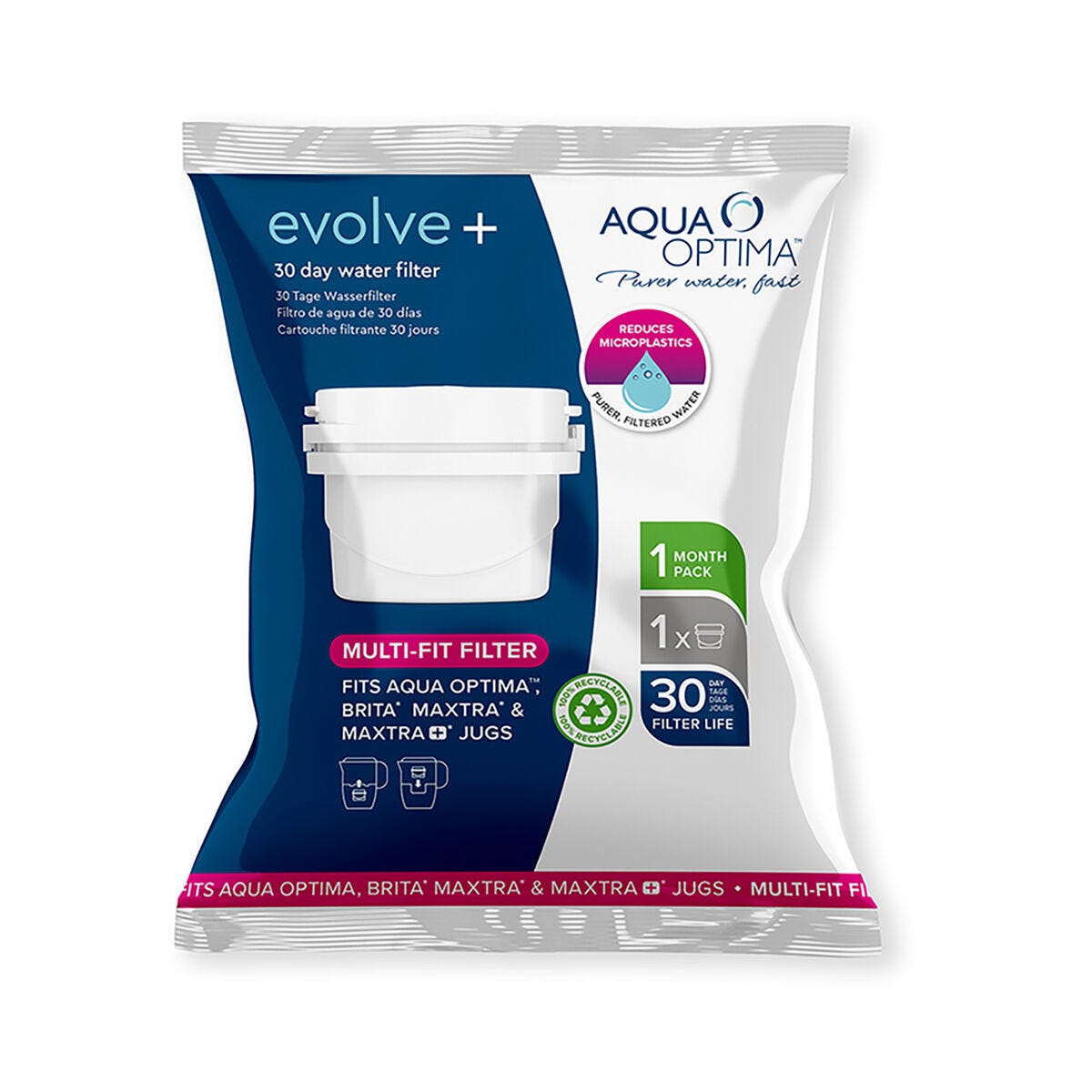 Aqua Optima Evolve confezione 2 anni, 12 filtri per acqua x 60 giorni -  adatto *BRITA Maxtra (non *Maxtra+) - EVD912