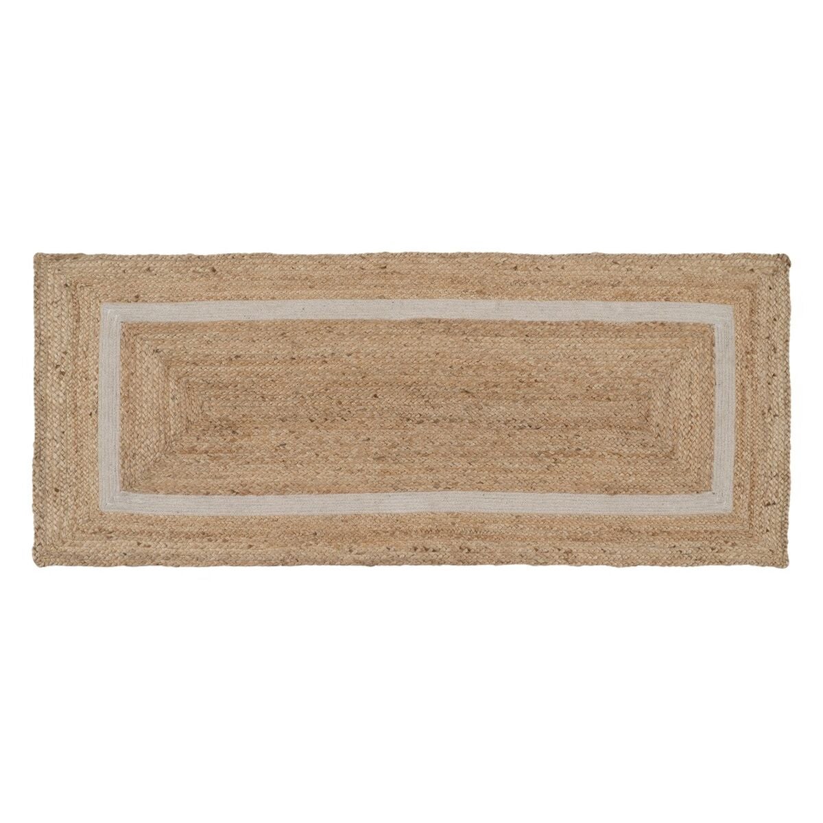 Alfombra de yute natural-blanco 170 x 70 cm 