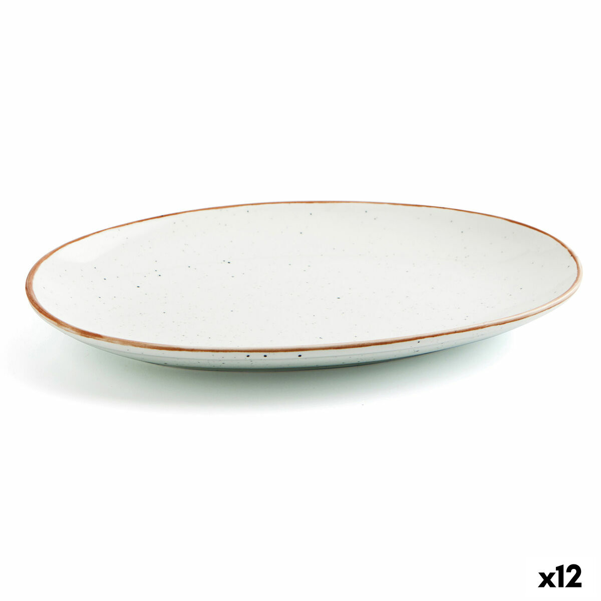 Fuente de cocina ariane terra ovalado cerámica beige (ø 26 cm) (12 unidades)