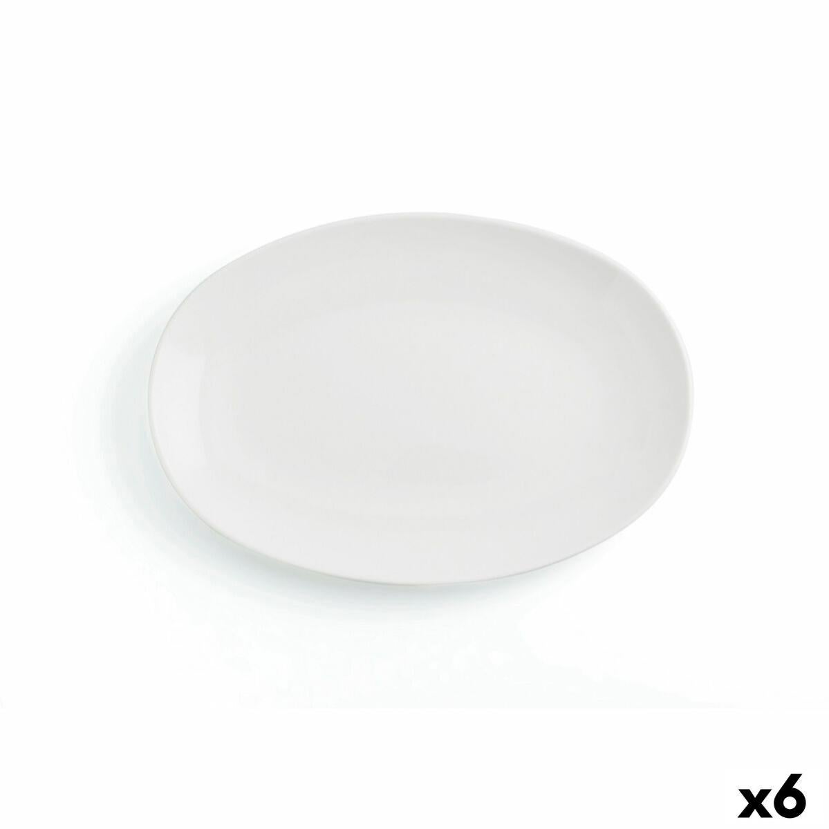 Lot De 6 Assiettes Plates Ariane Vital Filo - Blanc Céramique 27 Cm