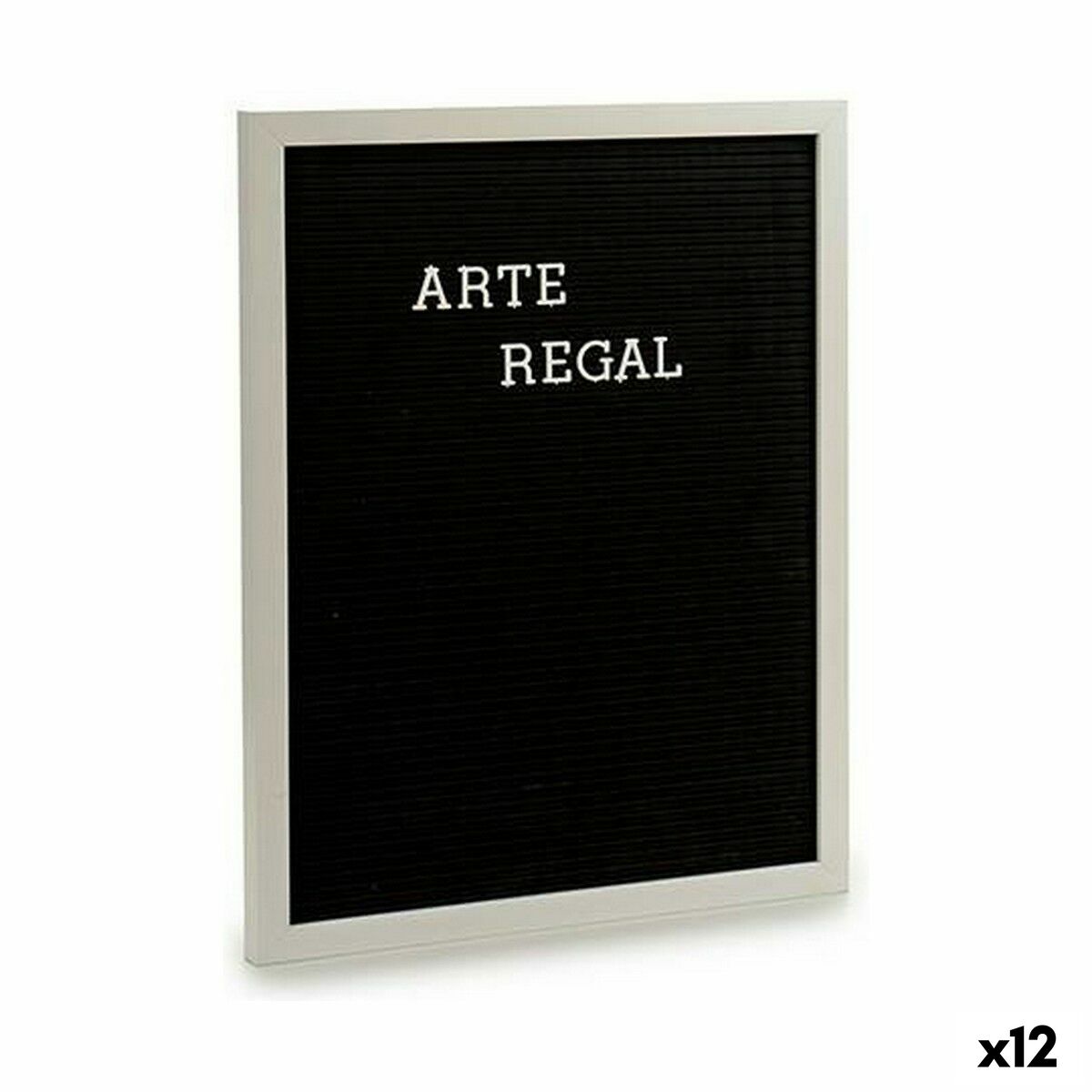 Cuadro negro blanco panel 144 letras (2,5 x 50,5 x 40,5 cm) (12 unidades)