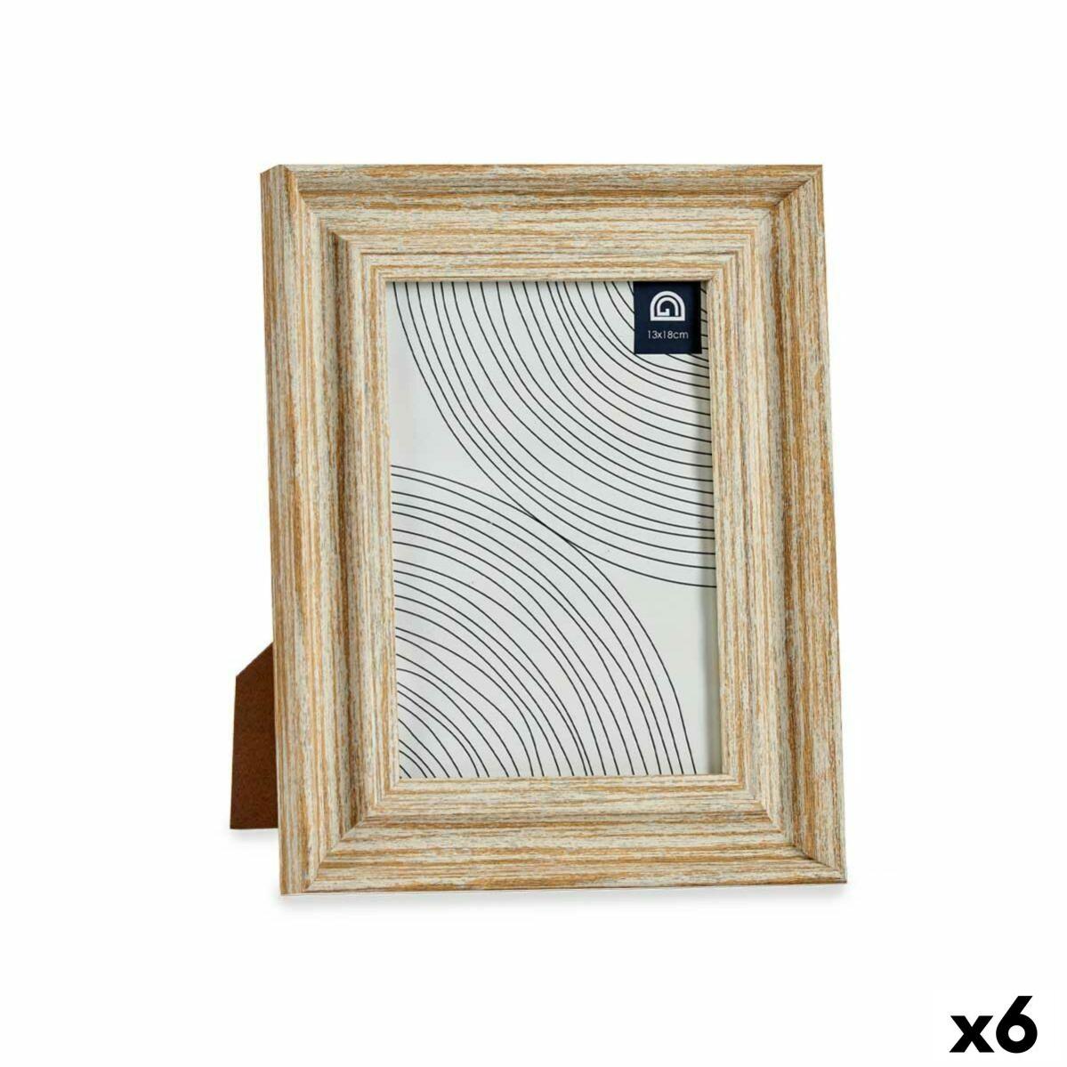Cornice 10x10 In Legno Bianco Con Bordo Marrone Con Fiorellino In Legno