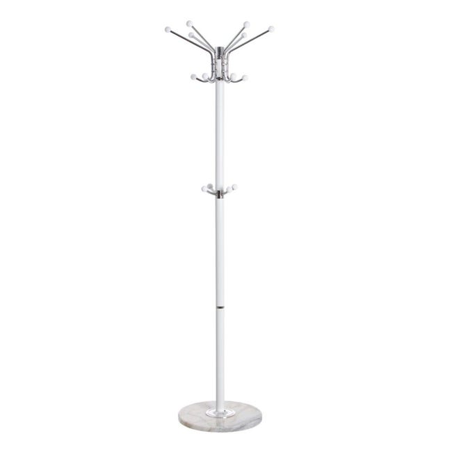 Attaccapanni Con Portaombrelli Relaxdays - 16 Ganci, Base In Marmo, Bianco 176.5cm - Foto 3