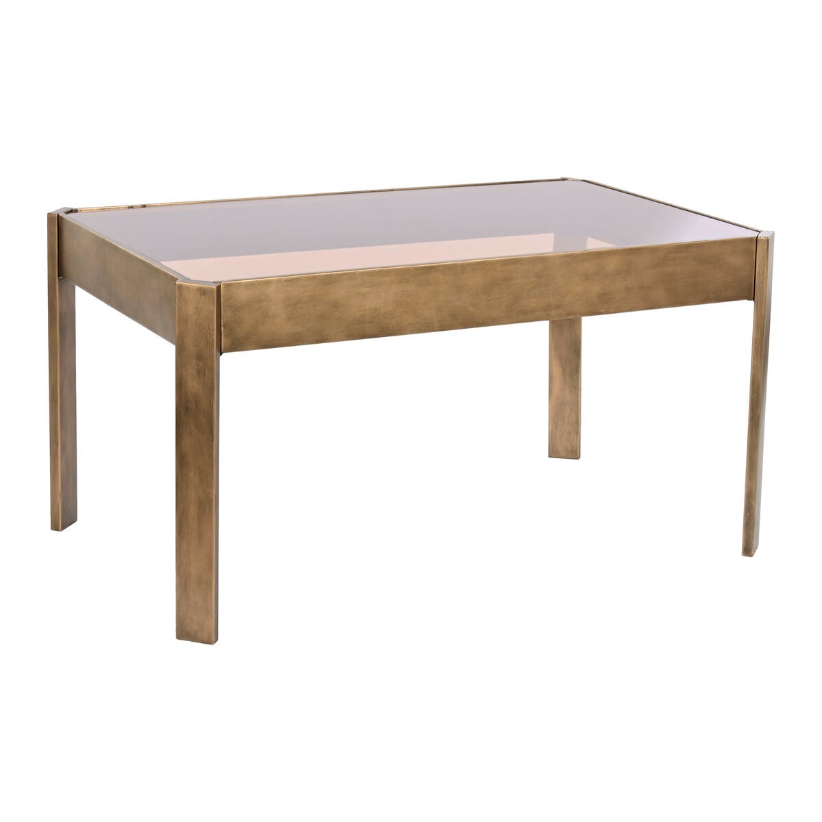 Mesa de centro dkd home decor 102 x 62 x 53 cm cristal metal aluminio