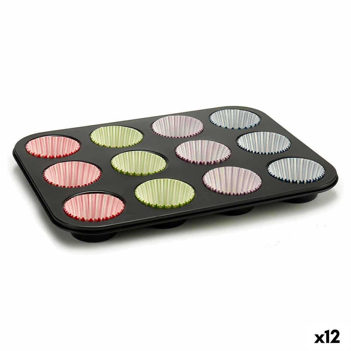 Teglia per Muffin Multicolore Vassoio da Forno (7 x 7 x 3 cm) (35