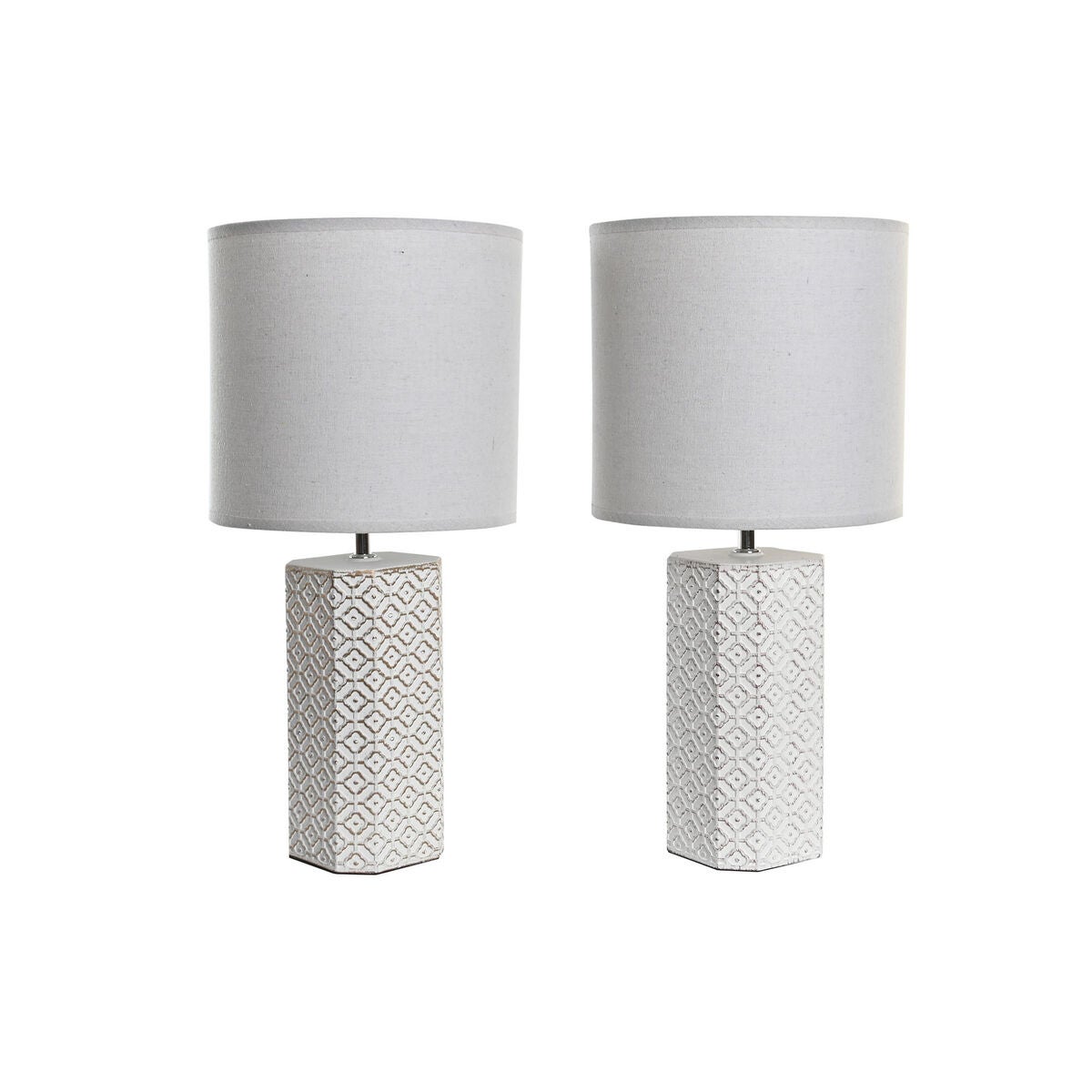 Lámpara de mesa dkd home decor 26 x 26 x 53 cm dorado cemento cobre blanco 220 v 50 w (2 unidades)