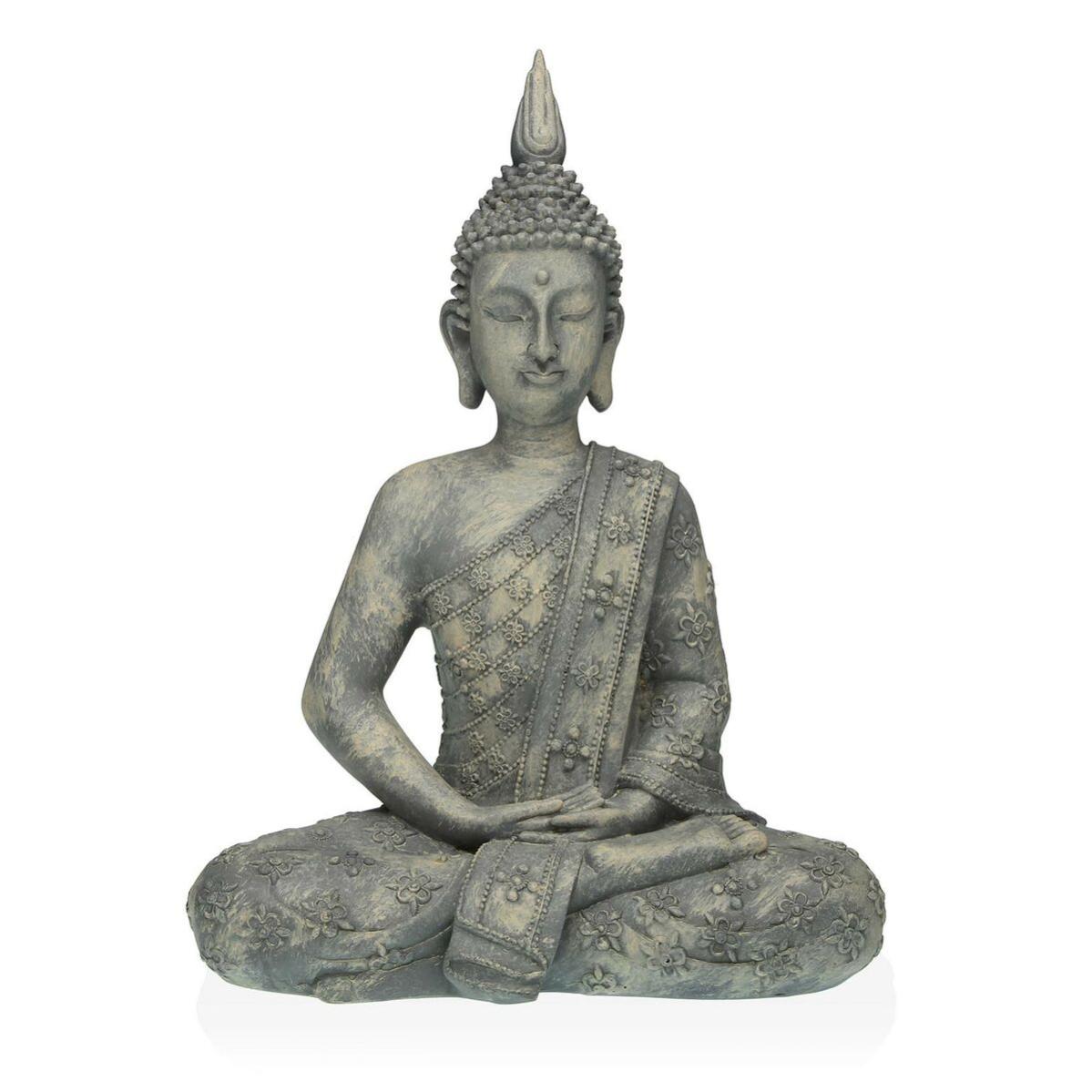 Figura decorativa versa gris buda 19 x 40 x 28 cm resina