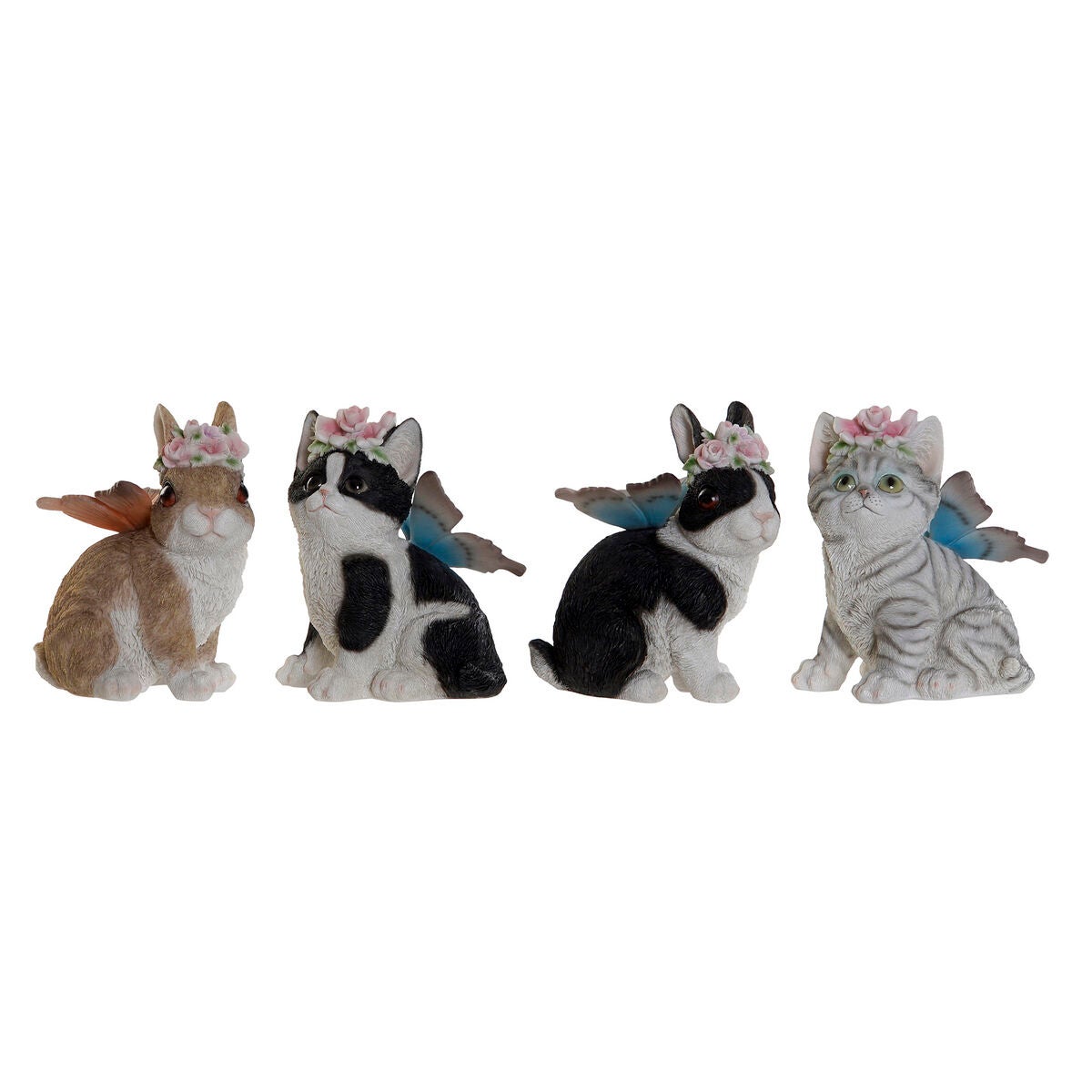 Figura decorativa dkd home decor 11 x 13 x 15 cm animales (4 unidades)