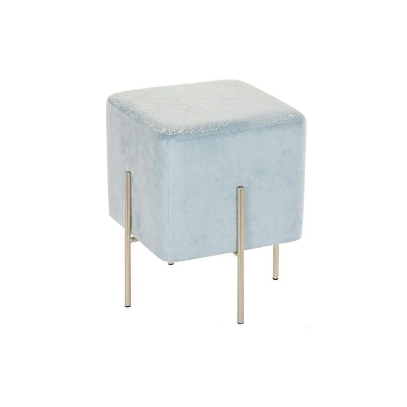 Reposapiés dkd home decor dorado metal azul cielo (34 x 34 x 40 cm)