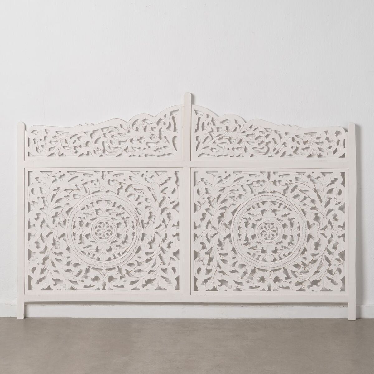 Cabecero de cama 180 x 123 cm madera blanco dmf