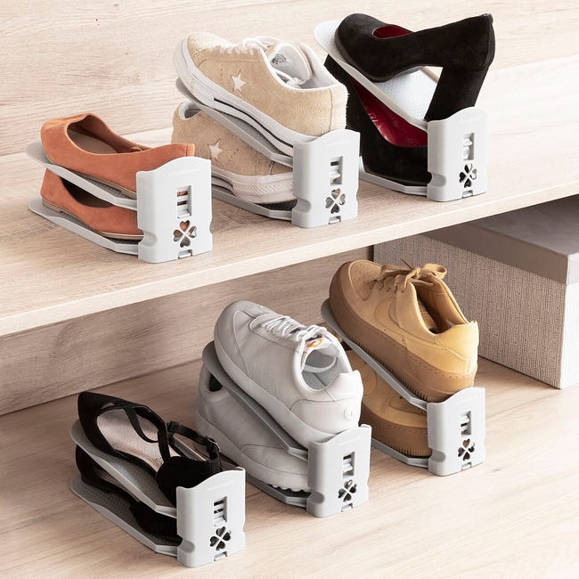 Range chaussures à hauteur réglable - lot de 8  Rangement chaussures,  Astuce rangement chaussures, Chaussures en plastique