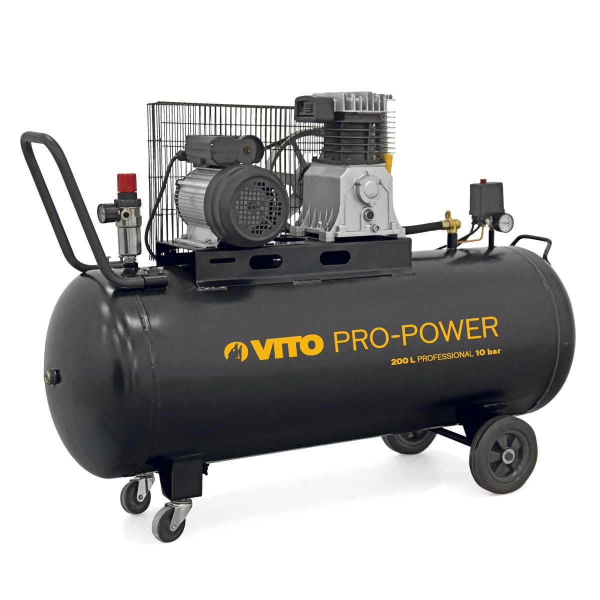 Compressore a cinghia 200L 10 bar 4 HP 3 kW VITO Professional 2800 rpm ARIA  400 L/min
