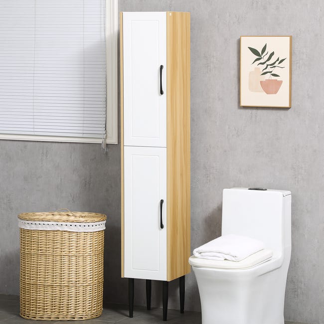 kleankin Meuble colonne de salle de bain armoire haute meuble