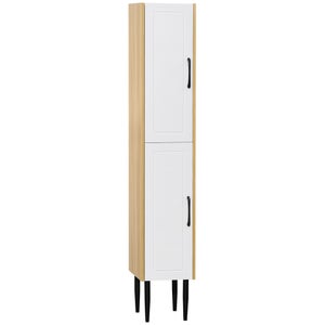 Meuble Colonne Rangement Salle De Bain H144 Cm 2 Tiroirs 3 Étagères Blanc à  Prix Carrefour