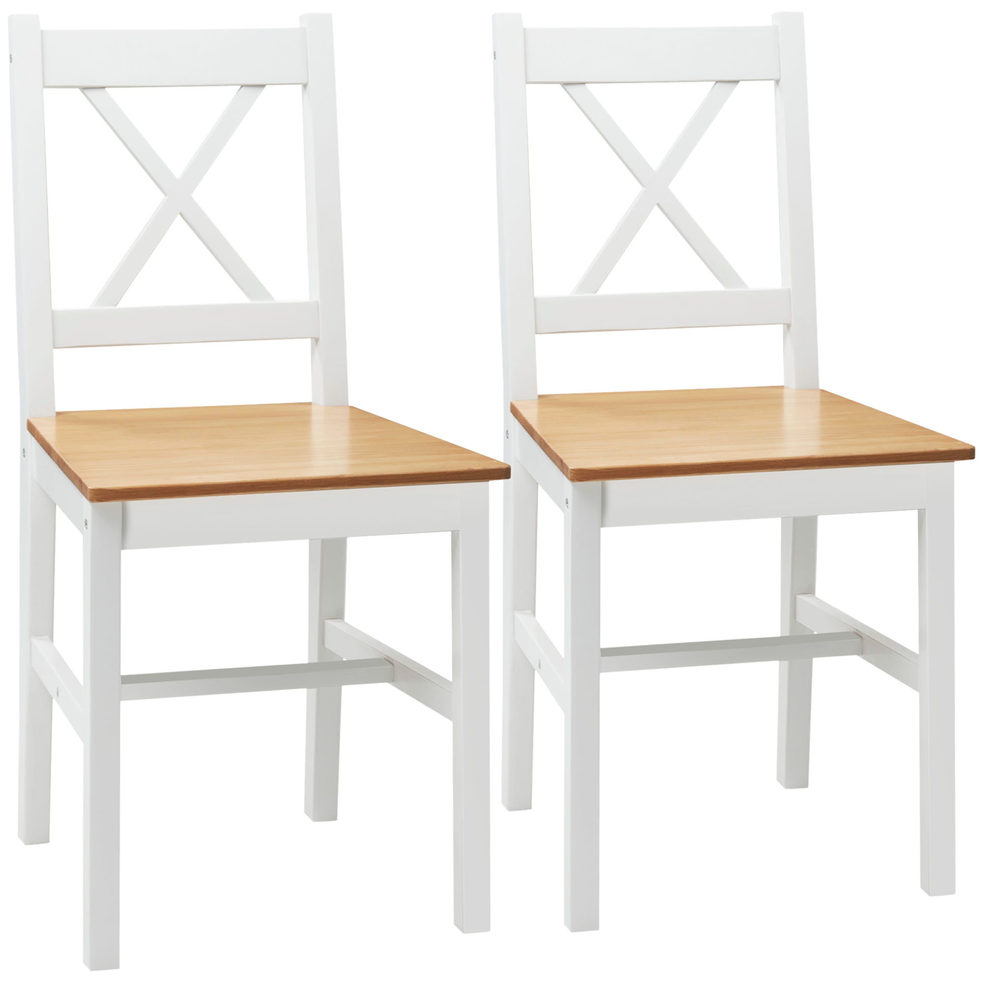 Lot de 2 chaises de salle à manger en bois blanc BURGES