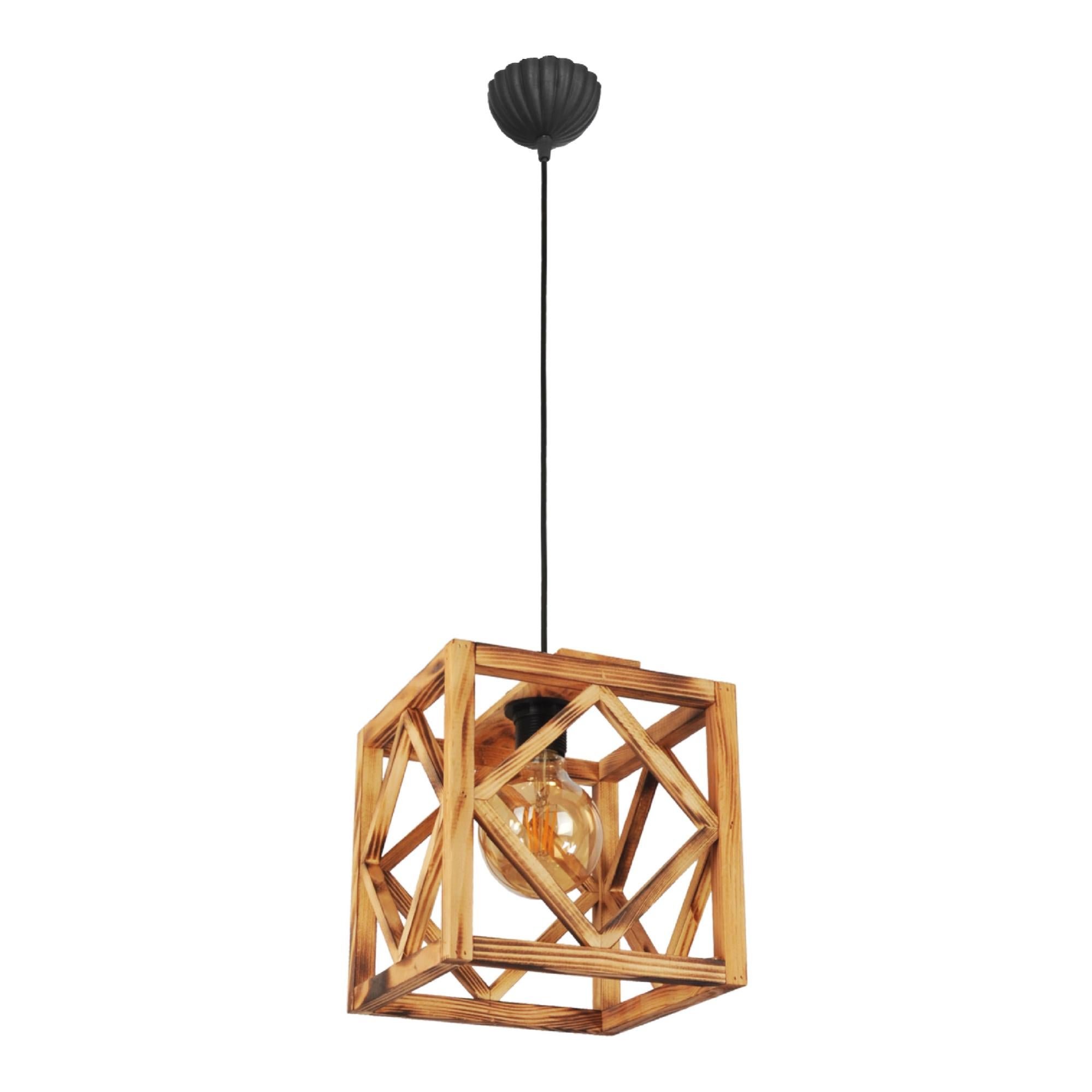 Suspension Penkridge 80 x 22 x 22 cm E27 naturel noir [lux.pro] Leroy