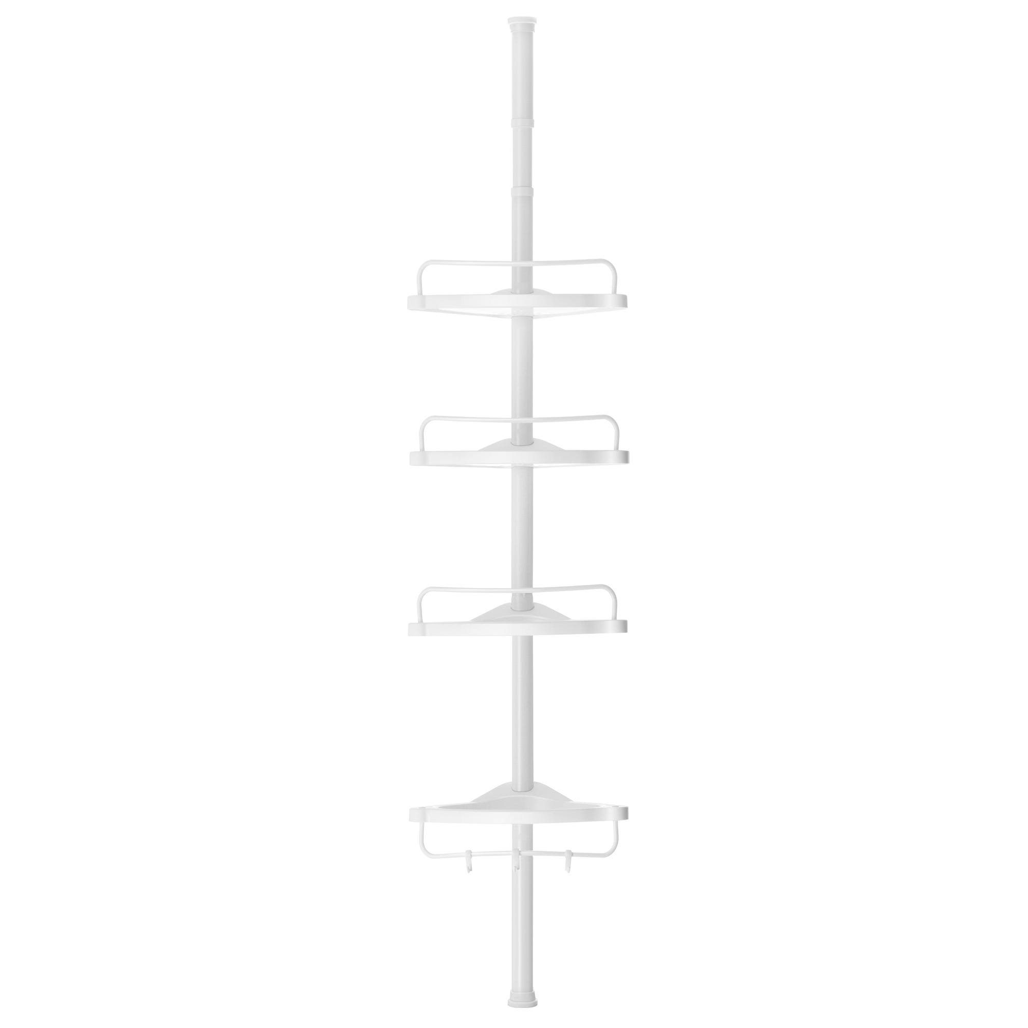 Étagère Douche sans Perçage à 4 Niveaux, 85-305 cm, Rangement Salle de Bain  Télescopique, Étagère Angle, Noir