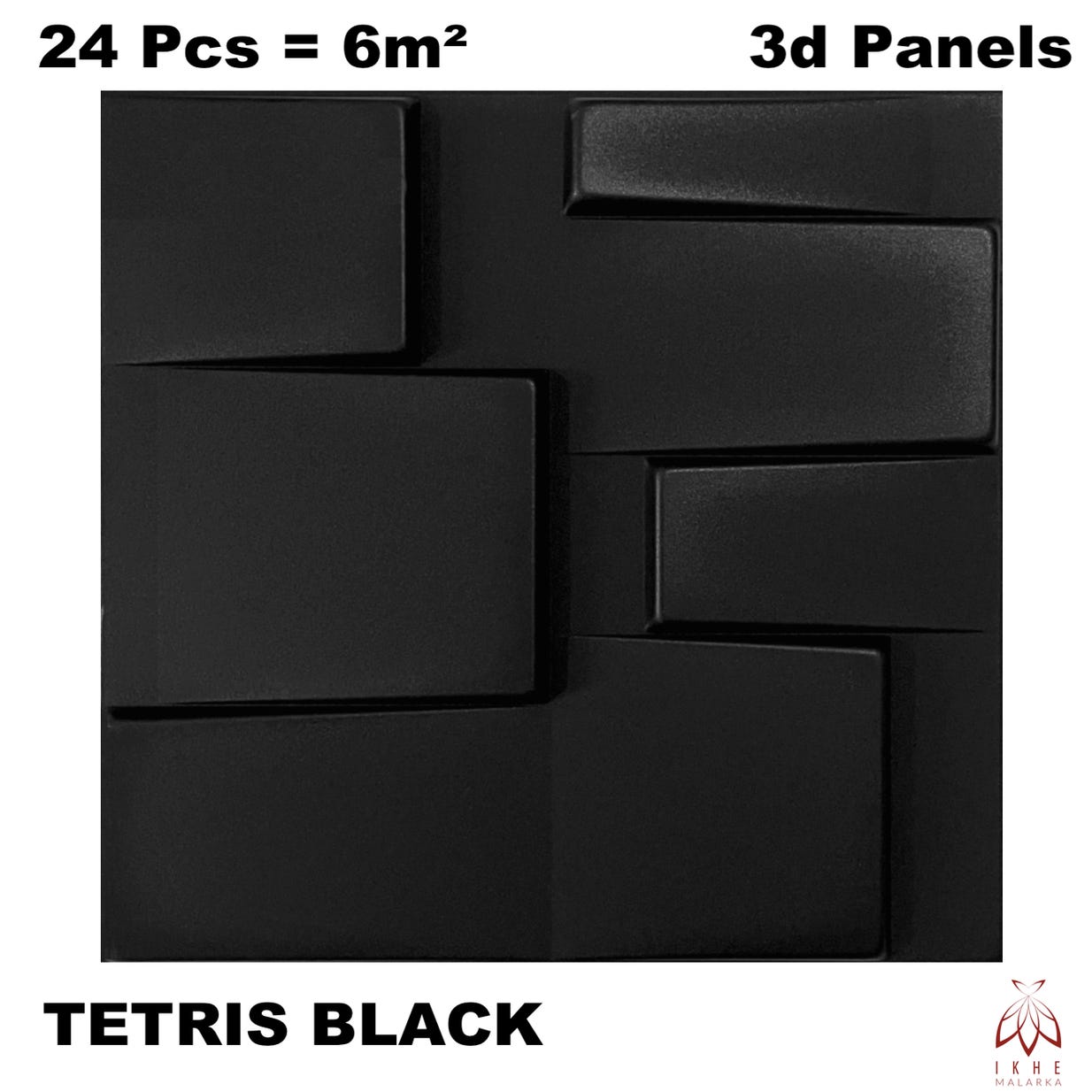 12PCS/3M² Paneles 3D Paneles de plástico de PVC Paneles de pared Sala de  juegos Techo de pared 3D Look Zirkon Black