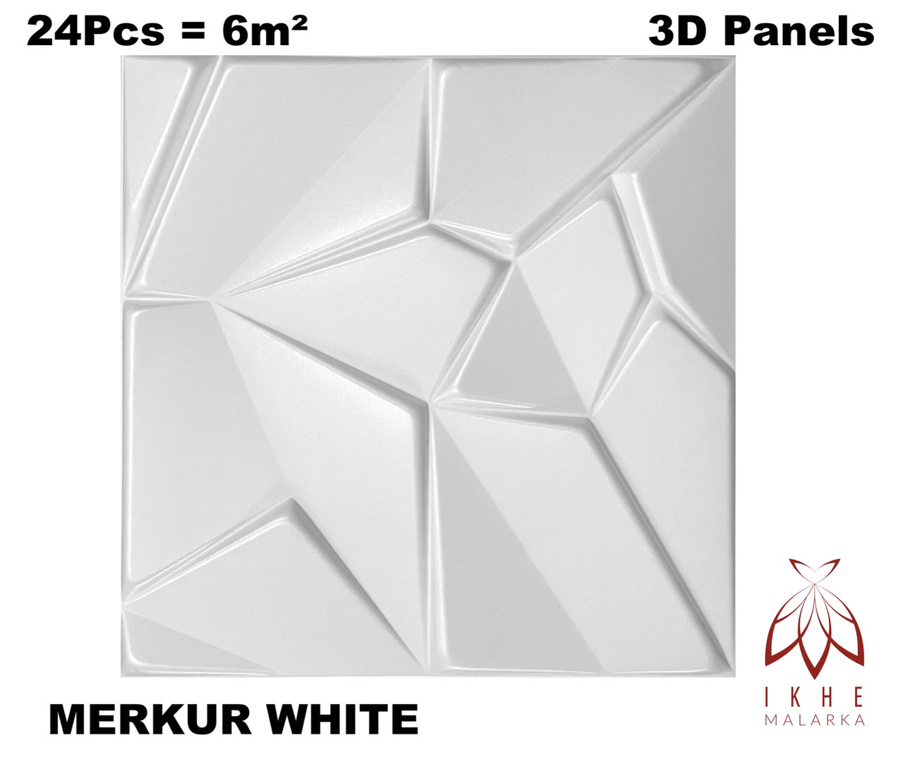 6m² / Paneles de pared 3D, revestimiento , paneles de techo, blanco,  MATERIAL POLIESTIRENO, espesor 2 mm 24 piezas - 0831