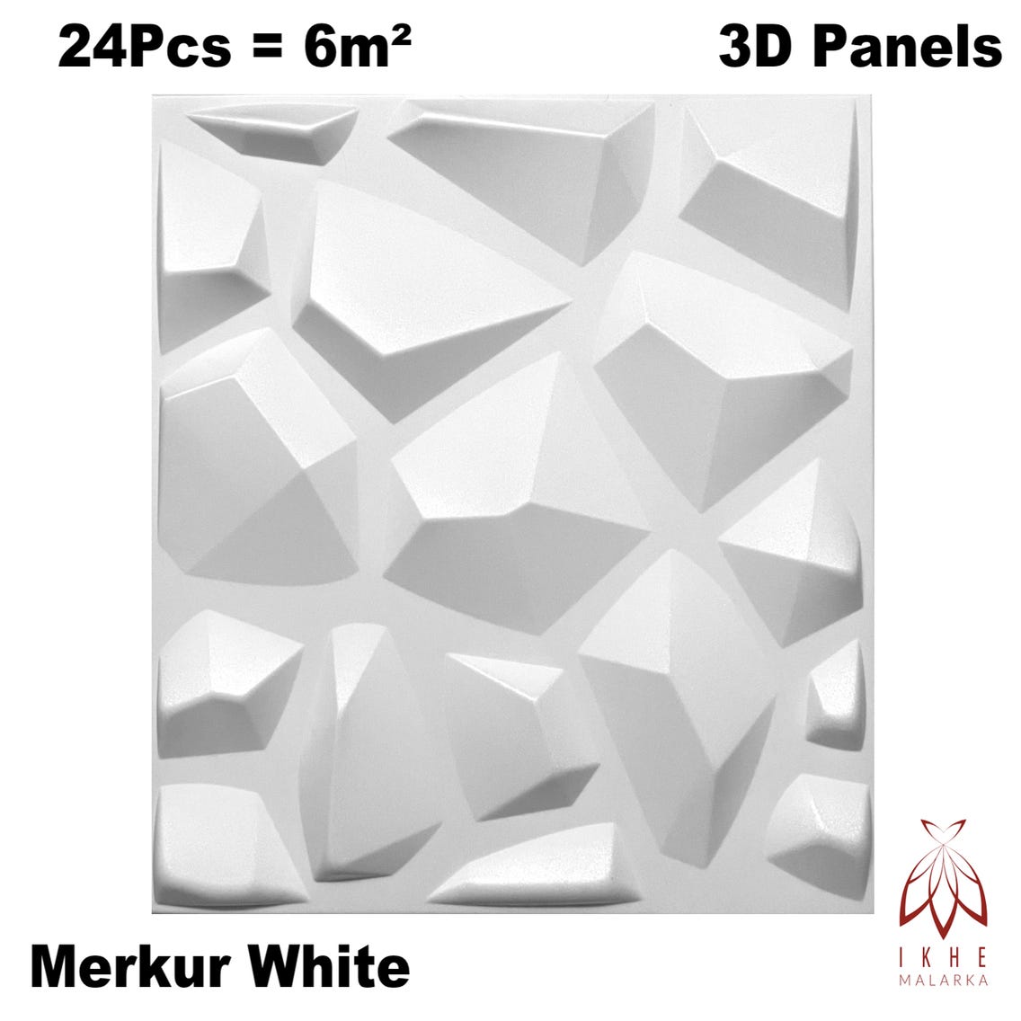 24x/ 6m² Paneles de pared 3D decoraciones revestimiento de techo MATERIAL DE  POLIESTIRENO 3 mm de resistencia White ZIRKON