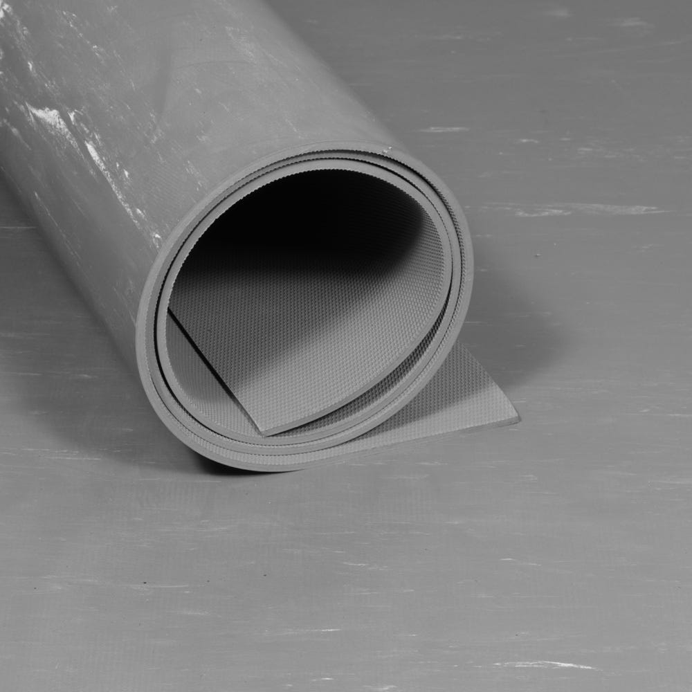 Tappeto di gomma / tappetino di gomma in rotolo - Grigio effetto marmo 2,5  mm - Larghezza 120 cm - Per metro lineare