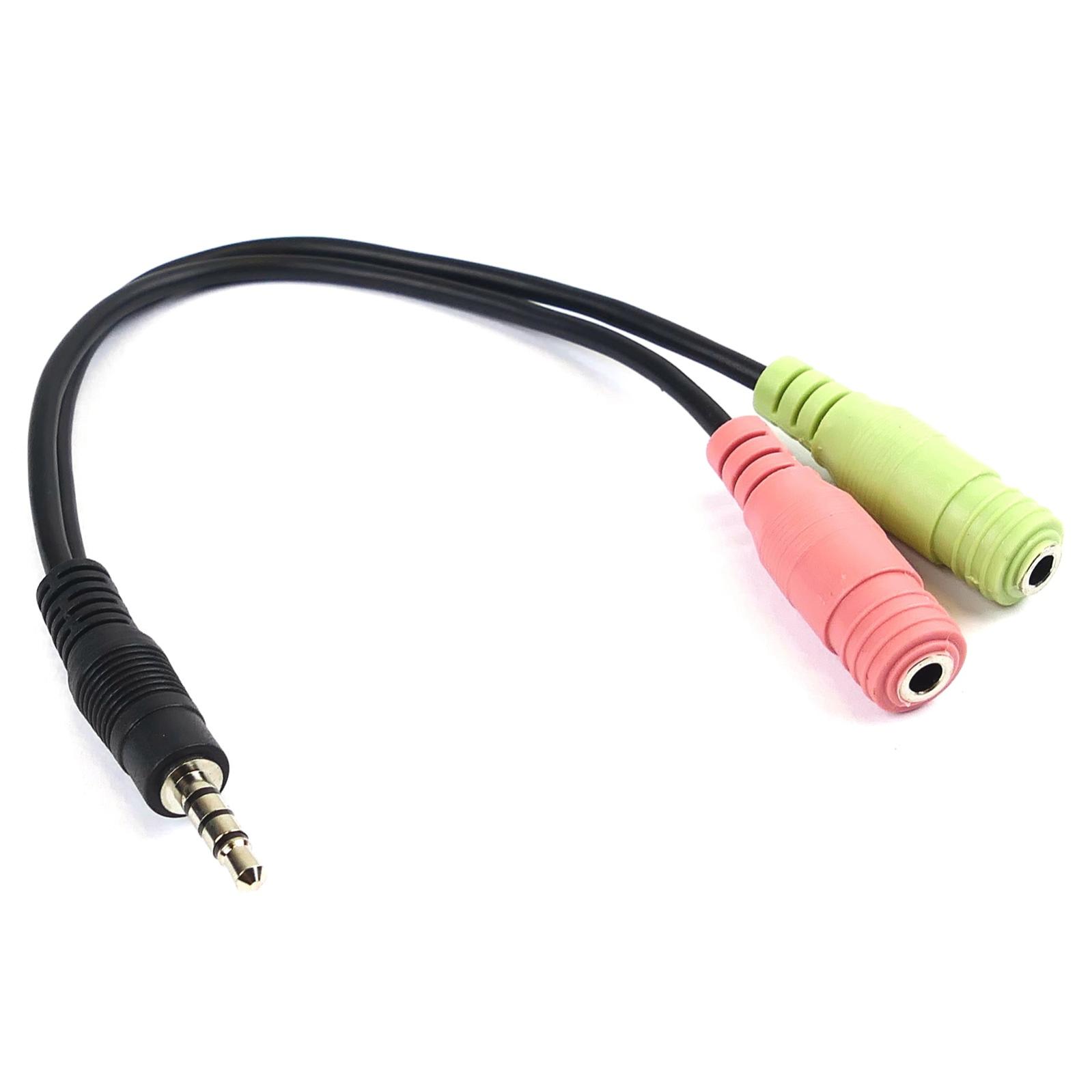 Adaptateur OMTP avec deux connecteurs jack femelles vers minijack mâle