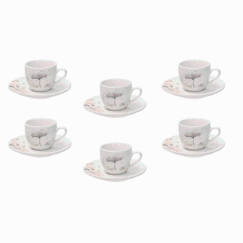 Set 6 Tazze Da Tè Con Piattino Tognana Habana - Porcellana Beige, 250 Cc - Foto 7