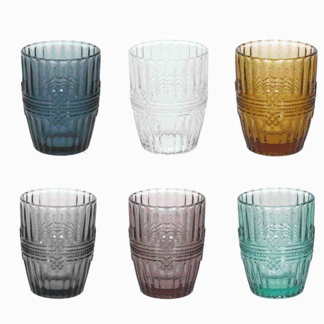 Excelsa set 6 bicchieri Kimono vetro 8x8x9,5 cm multicolor | Leroy Merlin Excelsa set 6 bicchieri Kimono vetro 8x8x9,5 cm multicolor | Leroy Merlin