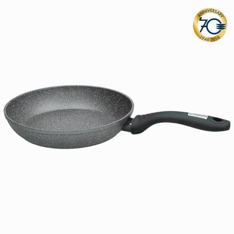 Padella In Alluminio Profonda Cm.24 3mm. Induzuine Con Manico In Acciaio Inox Serie Croscat
