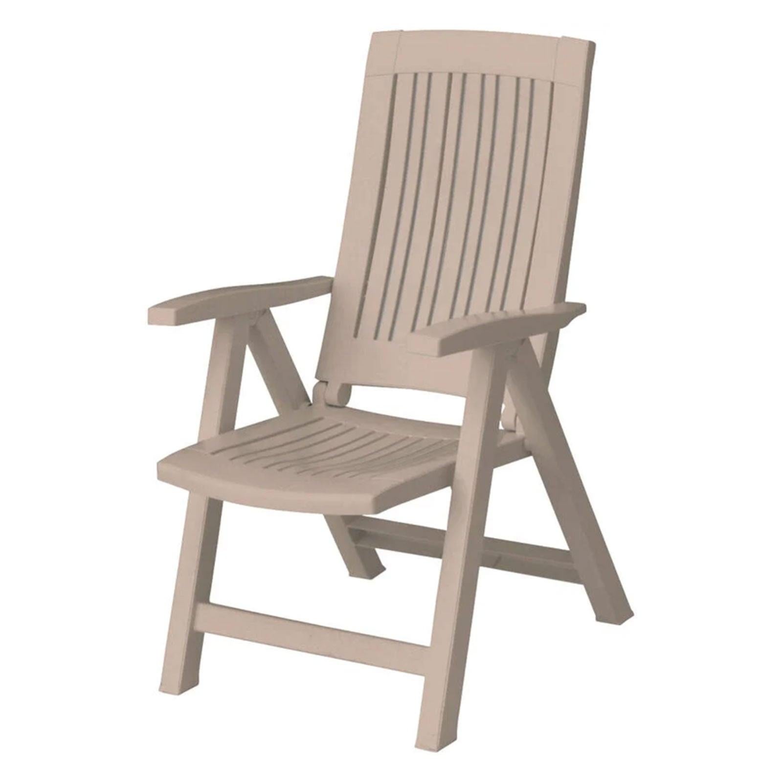 Grazioli 6800/Y Sdraio Pieghevole Premiere - Plastica Resistente, Schienale 5 Posizioni - Grigio - 5