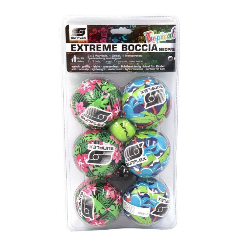 SUNFLEX Extrem Boccia Set - 6 Bälle Mit Netz Für Drinnen & Draußen