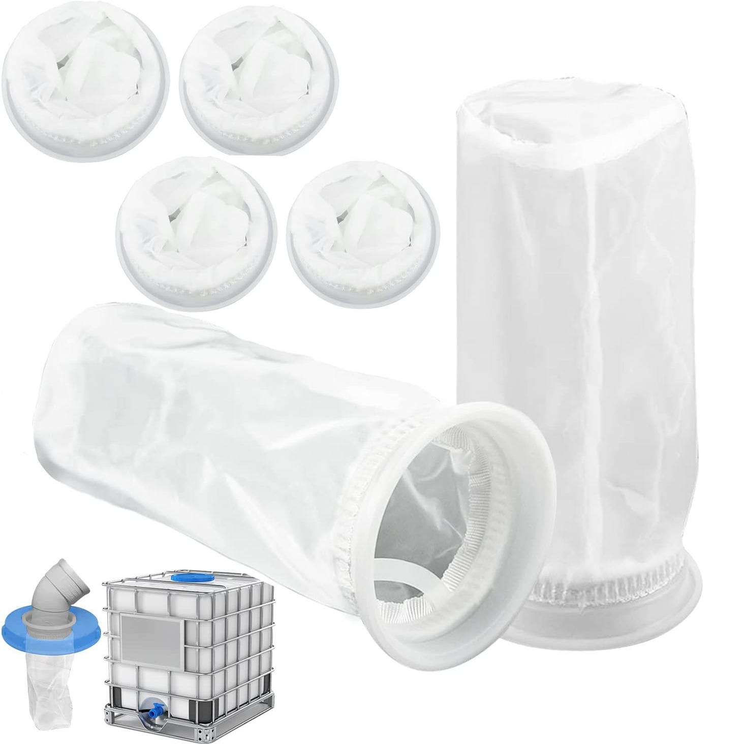 6pcs IBC filtre en nylon pour ventilateur tonne seau couvercle de valise couvercle  IBC pluie réservoir jardin filtre irradié (10,5 * 20cm)