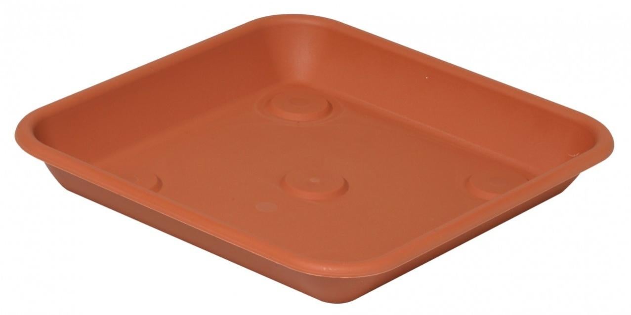 Vaso e sottovaso Soleilla quadrato, 30 cm, bianco – RIVIERA